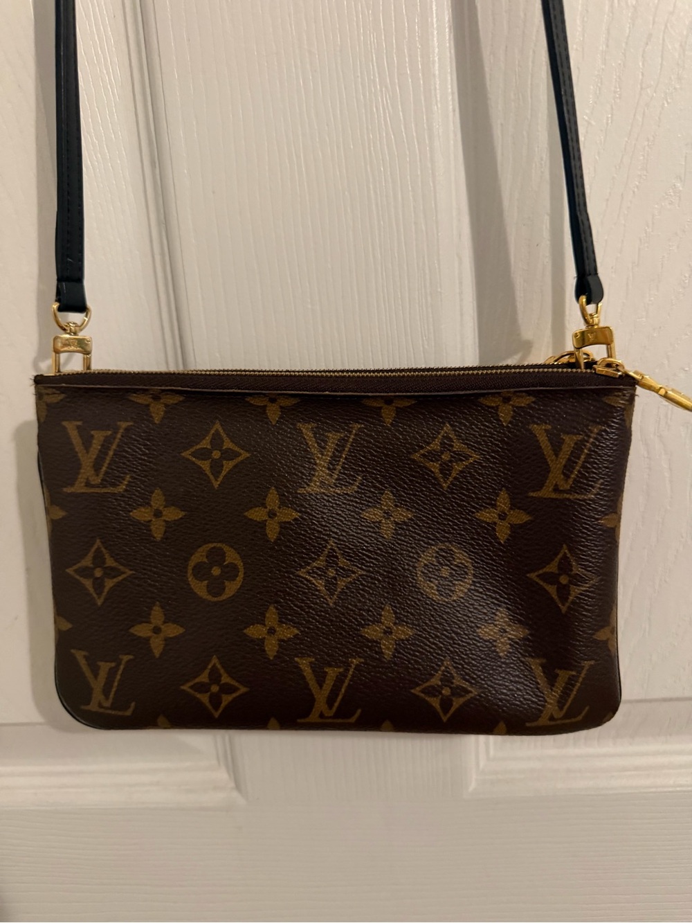 Louis Vuitton Monogram Canvas Double Zip Pochette Crossbody Bag